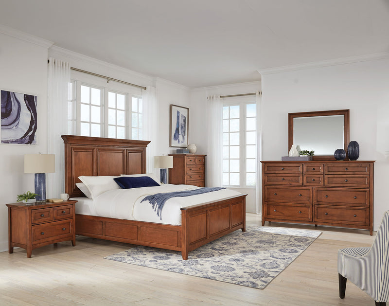 McKenzie - Queen Grand Bed - Glazed Antique Cherry