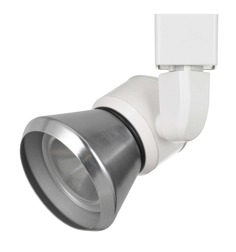 6.25" Height Metal Track Head - White & Brushed Steel