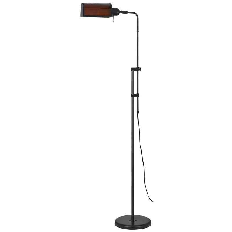 Amberline - 50-62" Height Metal Floor Lamp - Dark Bronze / Mica