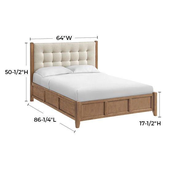 McKenzie - Queen Upholstered Panel Bed - Pecan