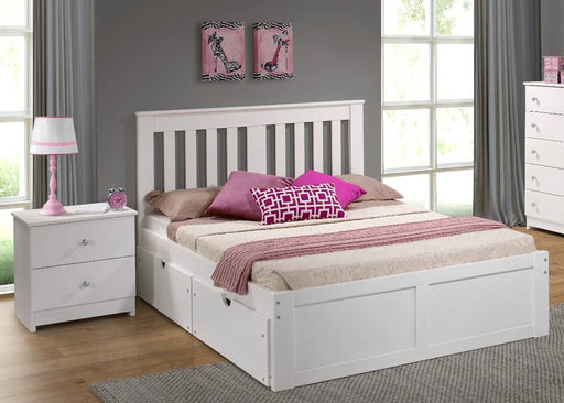 Nan Solid Pine York King White Platform Bed With Slats by Innovations