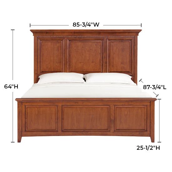 McKenzie - King Grand Bed - Glazed Antique Cherry