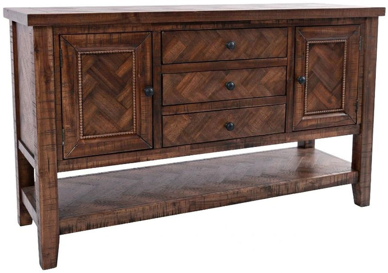 Nan Fairview Oak Dining Server With Chevron Pattern Acacia Wood by Jofran Inc.