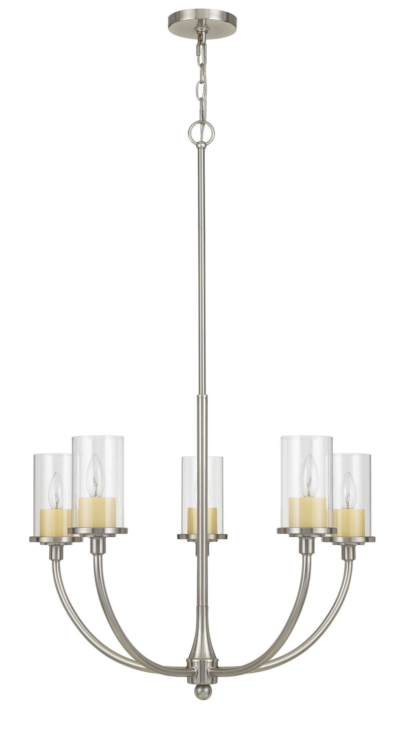 Jervis - 41.5" Height Metal Chandelier - Brushed Steel