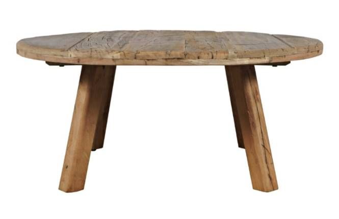 Nan Jofran Reclamation Brown Round Wood Coffee Table With Storage Shelf by Jofran Inc.