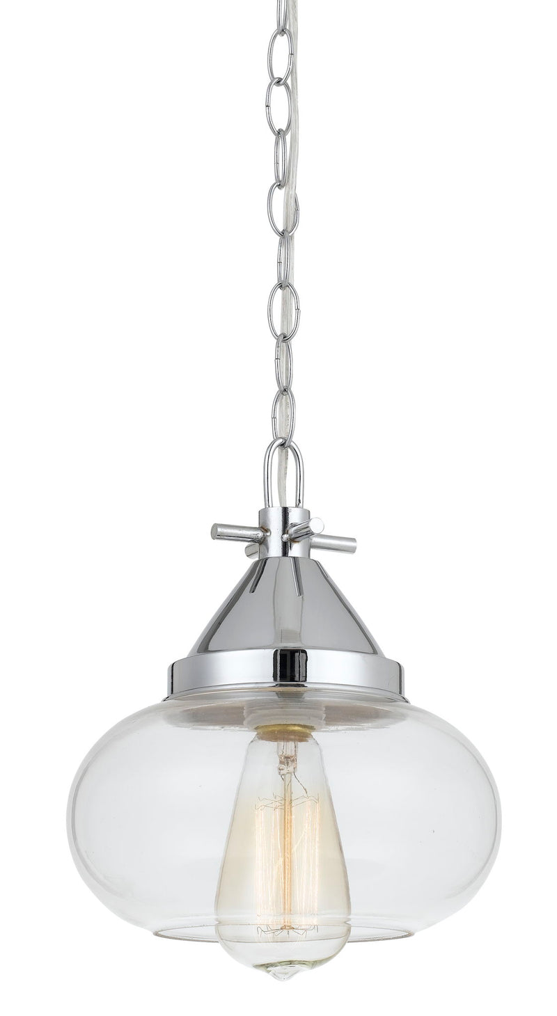 Maywood - 10" Height Glass Pendant - Chrome - Glass & Metal