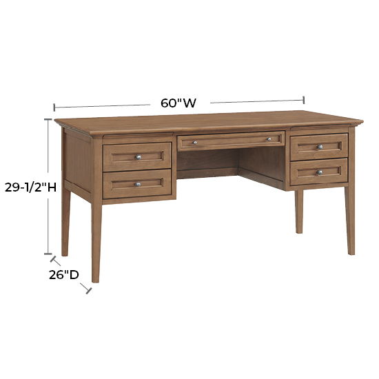 McKenzie - 4-Drawer Desk - Pecan
