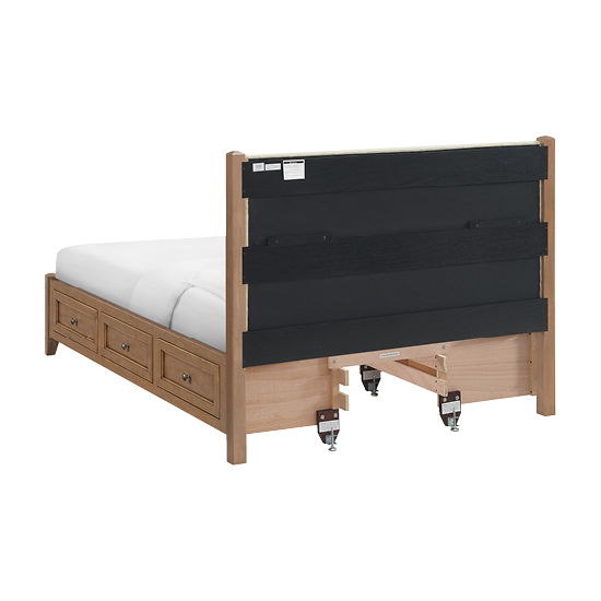 McKenzie - Queen Upholstered Panel Storage Bed - Pecan