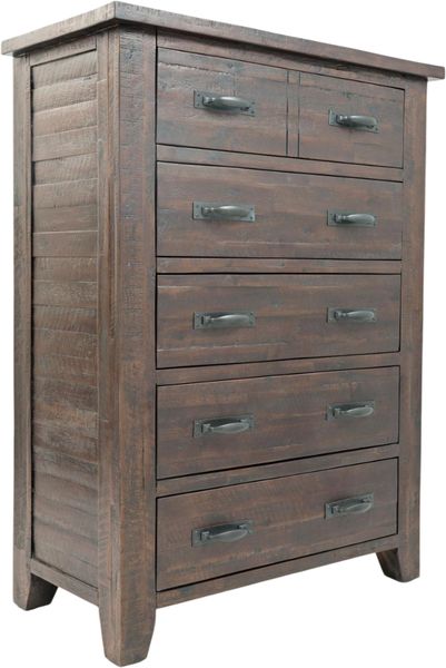 Nan Jofran Jackson Lodge Solid Wood Five Drawer Youth Chest Brown by Jofran Inc.