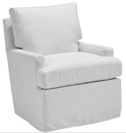 Swivel Chairs Four Seasons Dexter Extra Large Slipcovered Swivel Gliding Armchair – angled view