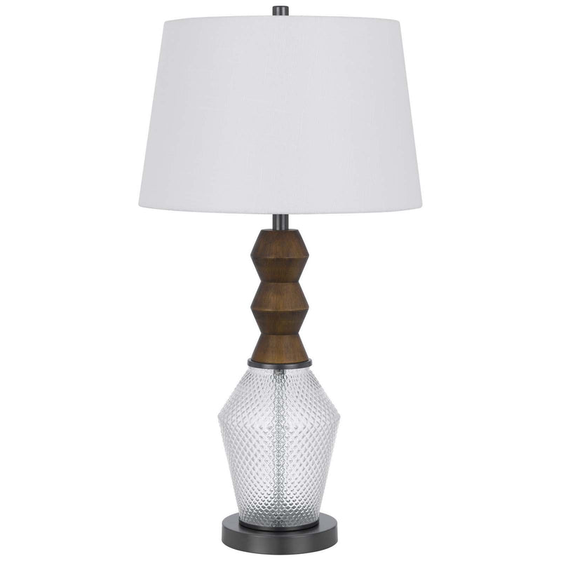 Harlan - 100W LED Metal / Glass Table Lamp - Dark Oak / Iron Gray