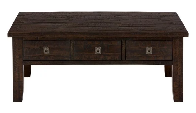 Nan Jofran Kona Grove Rustic Brown Wood Rectangular 3-Drawer Cocktail Table by Jofran Inc.