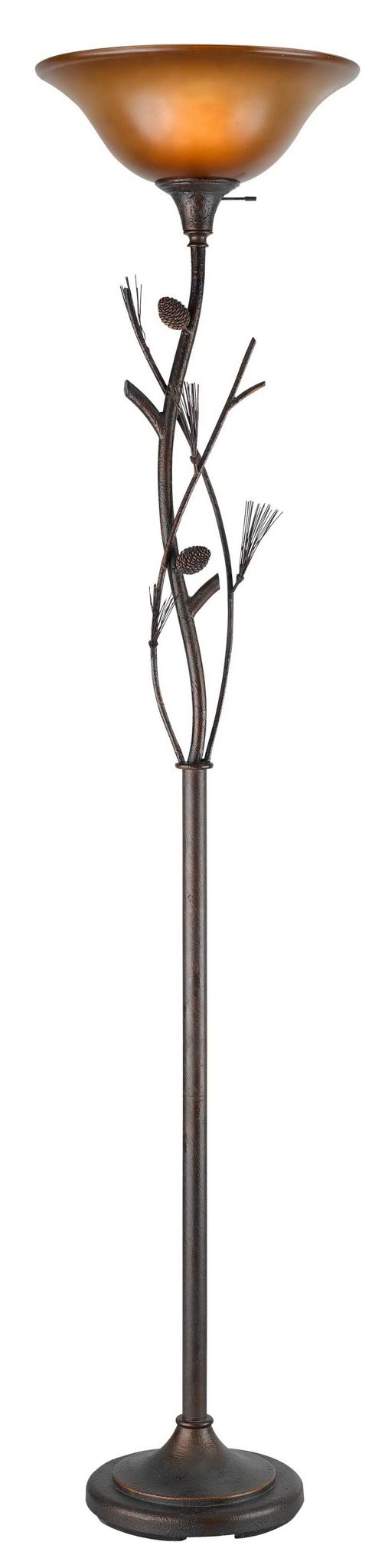 Pinecone - 72" Height Metal Torchiere - Rust