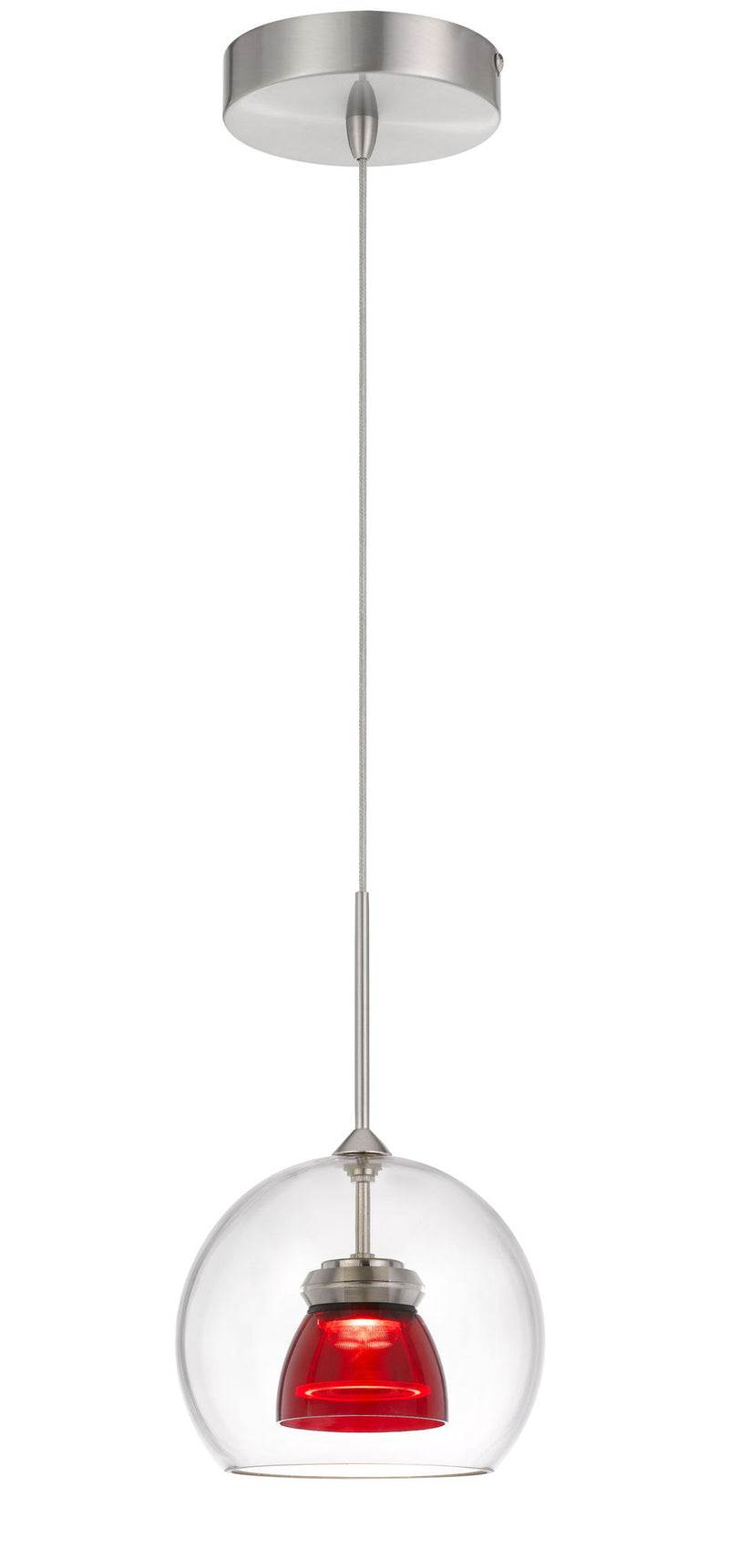 11.5" Height Pendant - Red Clear