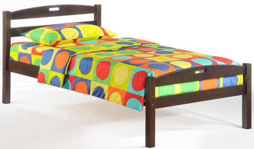 Panel Bed Night & Day Furniture Sesame Twin Wood Panel Bed Dark Chocolate