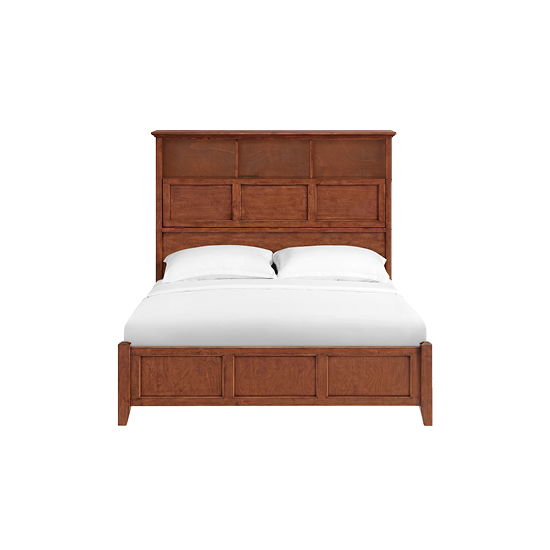 McKenzie - Queen Classic Bookcase Storage Bed - Glazed Antique Cherry