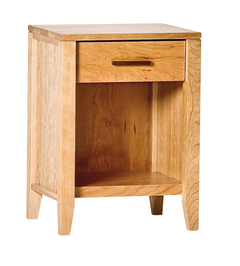 Nightstand Woodforms Luna Solid American Black Cherry 1 Drawer Nightstand