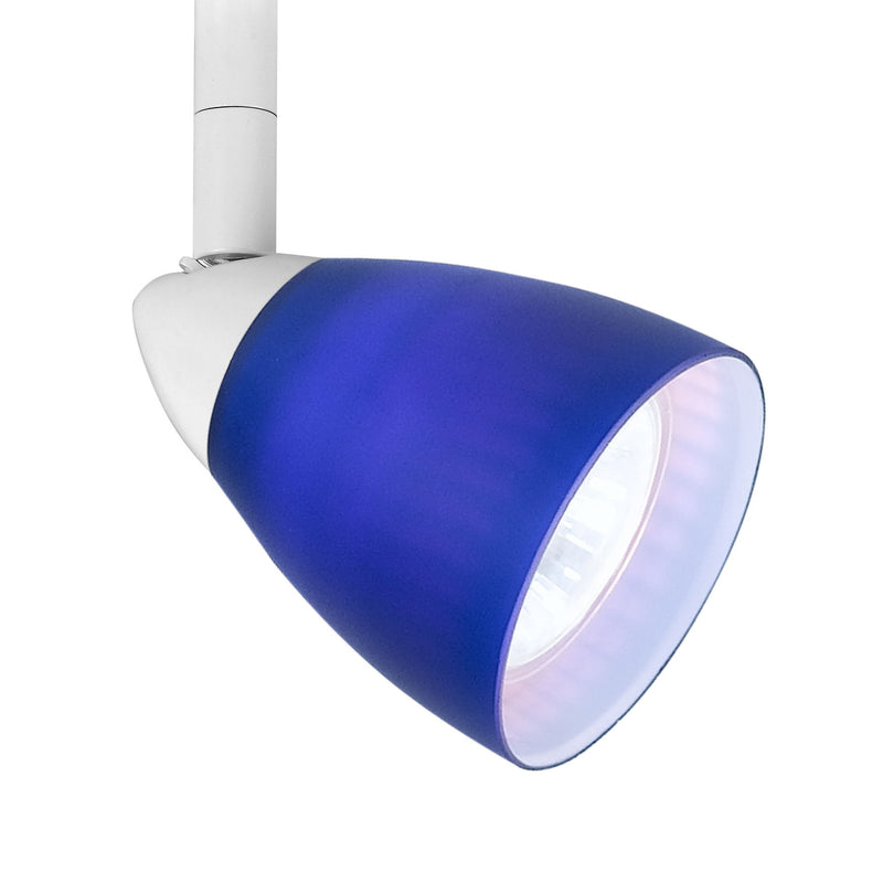 4.87" Height Serpentine Track Head With Shade - Blue & White