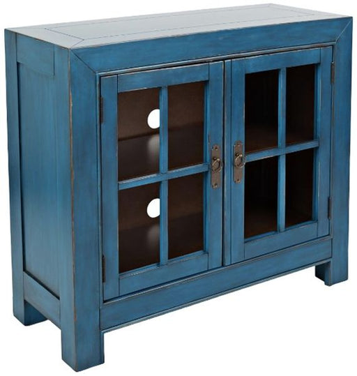Nan Jofran Aquitaine Azure Blue Two Door Solid Wood Accent Cabinet by Jofran Inc.