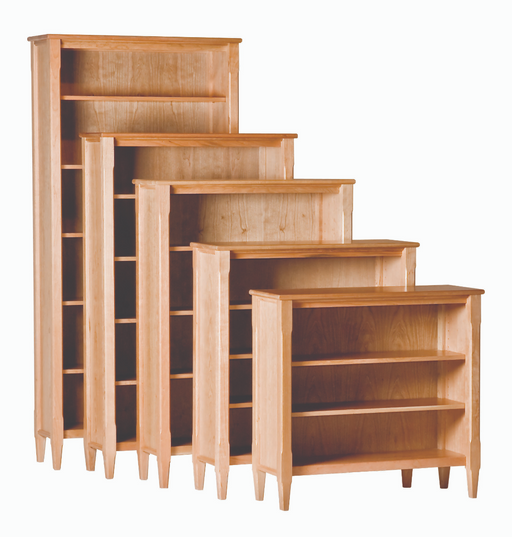 Bookcase Woodforms Shaker 57-Inch Solid Cherry Wood Low Bookcase