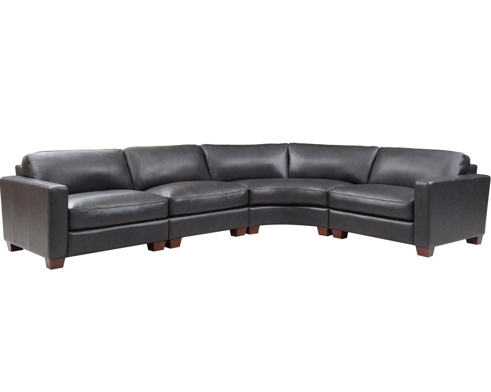Brent 4pc Leather Sectional by Leather Italia