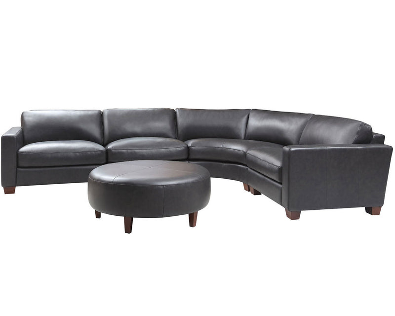Brent 4pc Leather Sectional by Leather Italia