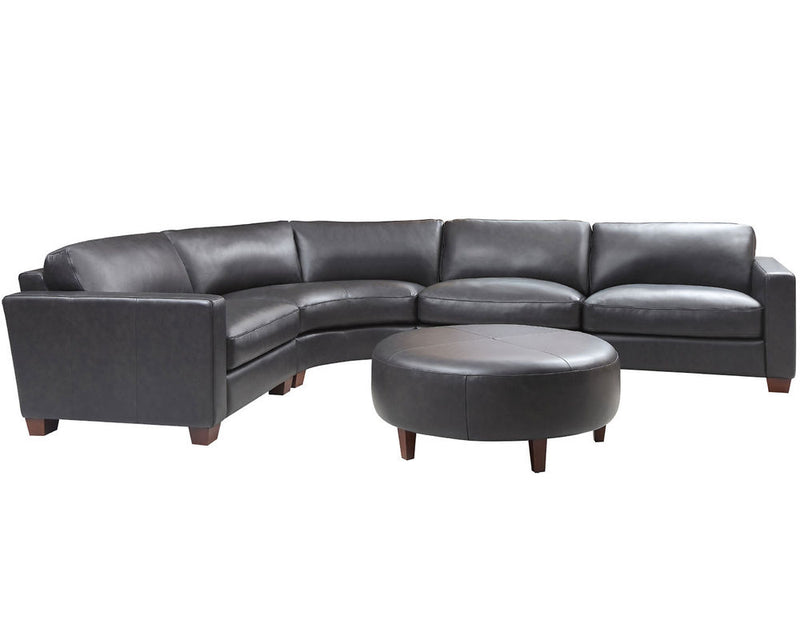 Brent 4pc Leather Sectional by Leather Italia