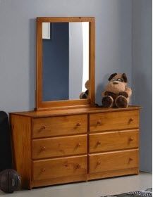 Nan Tuscon Solid Pine Wood 6 Drawer Dresser In Pecan Finish by Innovations