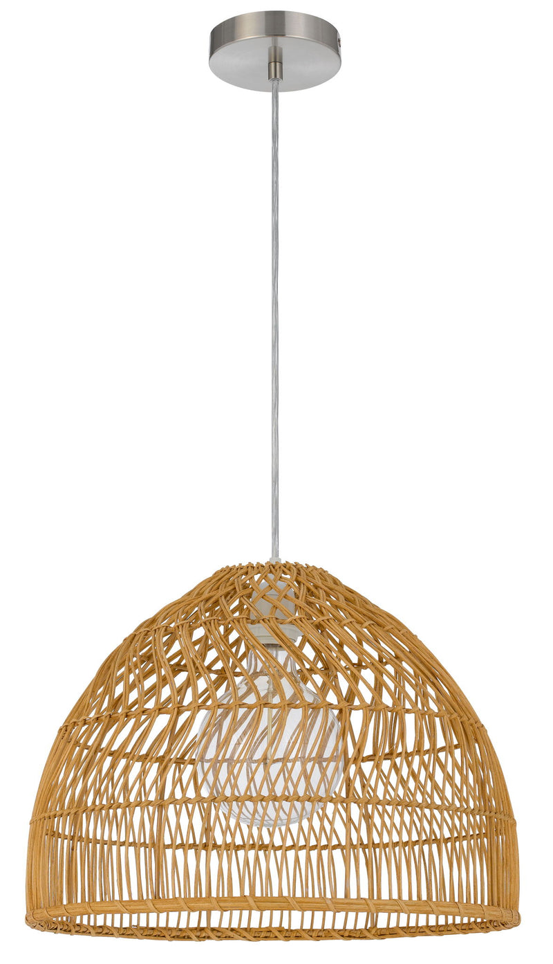 Hialoa - Rattan Pendant On Cord With Canopy