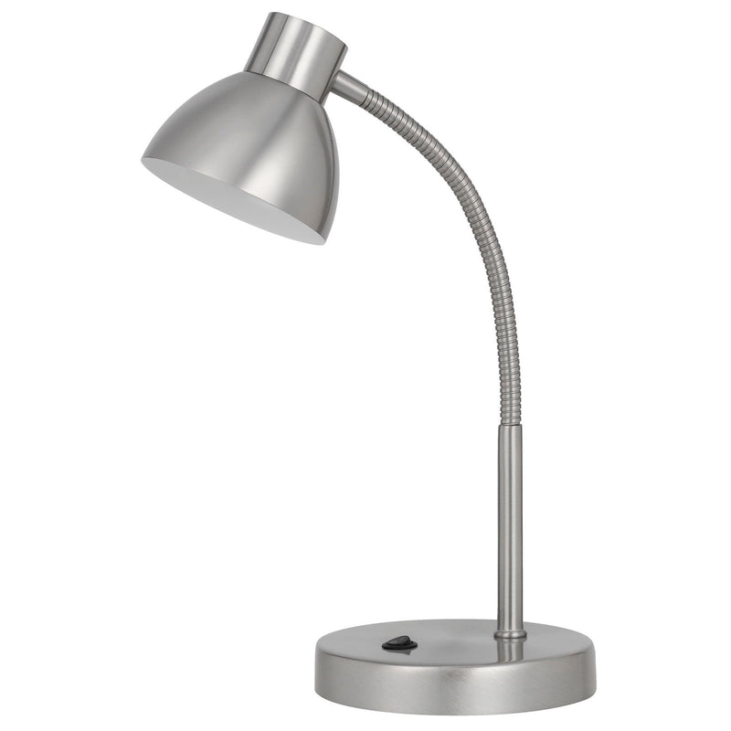 Noirbeam - 14.5" Height Metal Desk Lamp - Satin Nickel