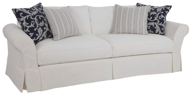 Sofa Four Seasons Alyssa Customizable Slipcovered Grande Sofa With Pillows