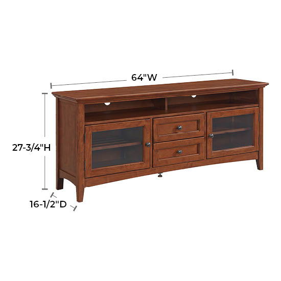 McKenzie - 64" W Sound Bar Media Console - Glazed Antique Cherry