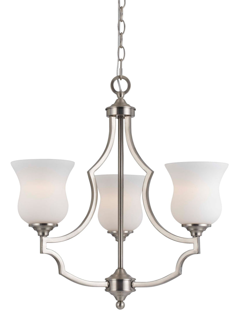 Barrie - 22" Height Three Light Chandelier - Brushed Steel
