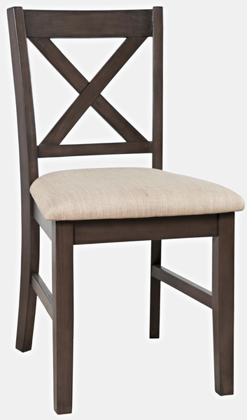 Nan Jofran Inc. Hobson Gray X-Back Dining Chair With Cushion Seat