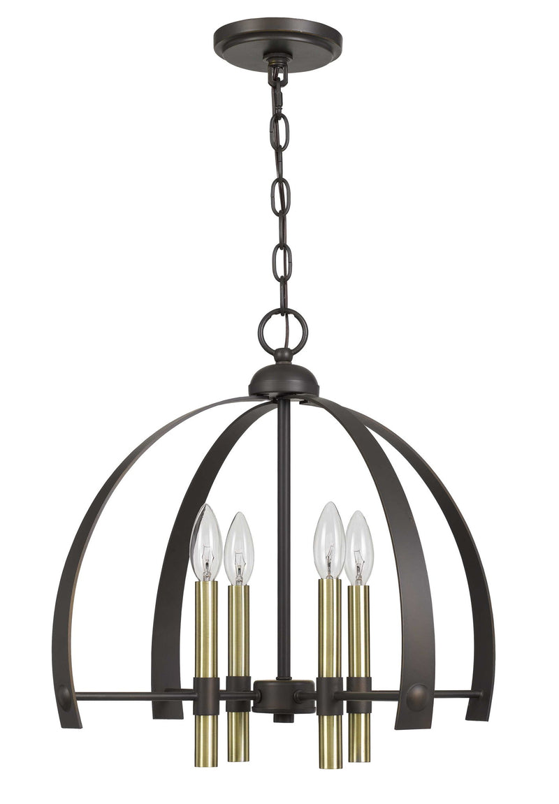 Utica - 17.5" Height Metal Chandelier - Antique Brass & Bronze
