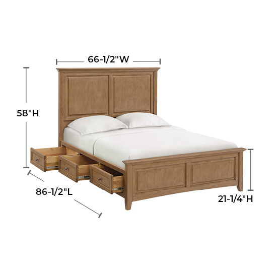 McKenzie - Queen Premier Storage Bed - Pecan