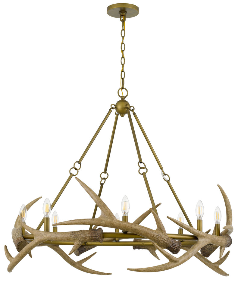 Sunwashed - Chandelier - Brass Metal And Resin Antler