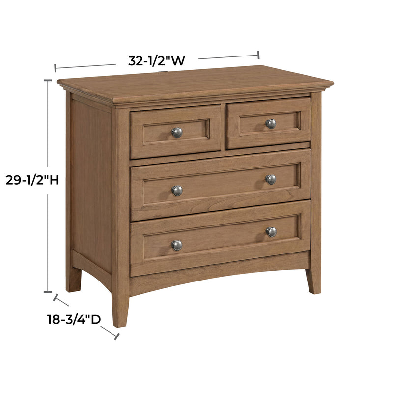 McKenzie - 29.5" 4-Drawer Nightstand - Pecan