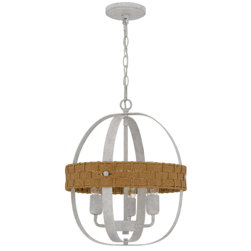 Barton - 17.87" Height Metal Chandelier - White Washed