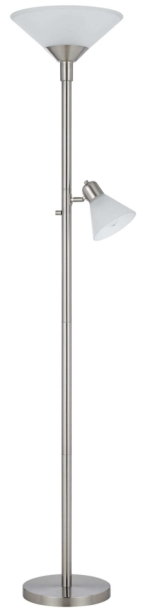 Brayton - Metal Torchiere Lamp - Brushed Steel