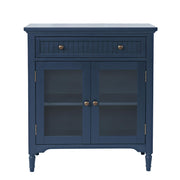 Jofran Westport Glass Accent Cabinet with Beadboard Drawers – alternate view 2