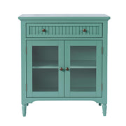 Jofran Westport Glass Accent Cabinet with Beadboard Drawers – alternate view 3
