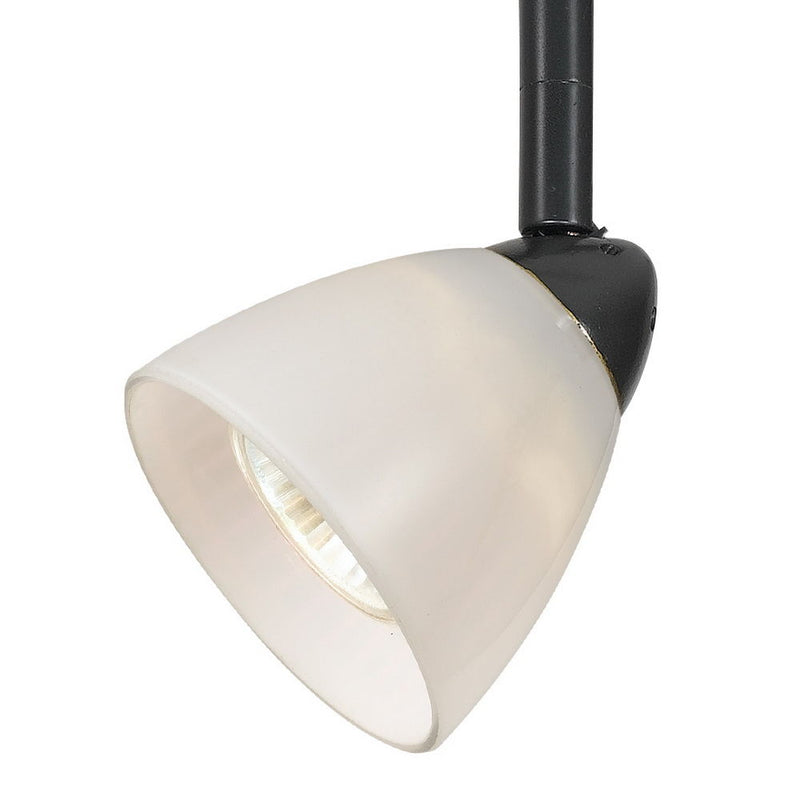 4.87" Height Serpentine Track Head With Shade - White & Dark Bronze