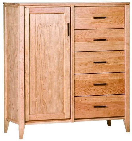Chest Woodforms Luna Solid American Black Cherry Small Gent'S Chest With Shelves – angled view