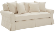 Sofa Four Seasons Daniel Customizable 2-Seat Slipcovered Sofa With Throw Pillows