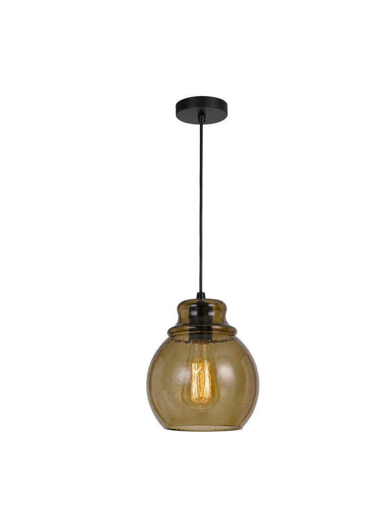Aversa - 9" Height Glass Pendant and 72" Cord - Amber