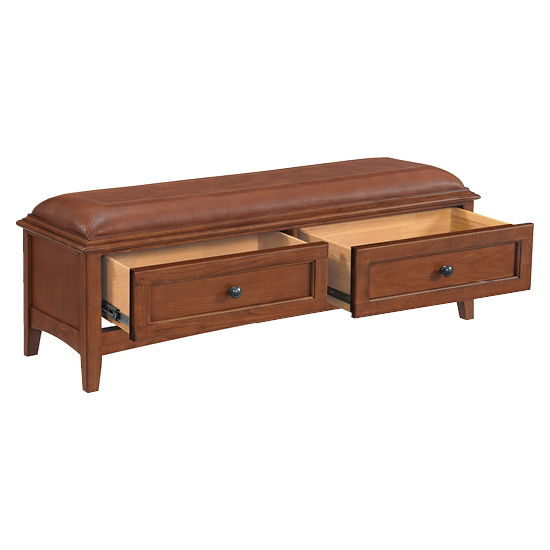 McKenzie - 2-Drawer Bench - Glazed Antique Cherry