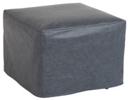 Upholstered Ottomans Four Seasons Customizable Leather Small Square Slipcovered Accent Ottoman