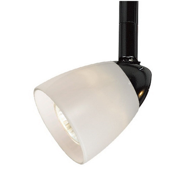 4.87" Height Serpentine Track Head With Shade - White & Black - Metal & Glass