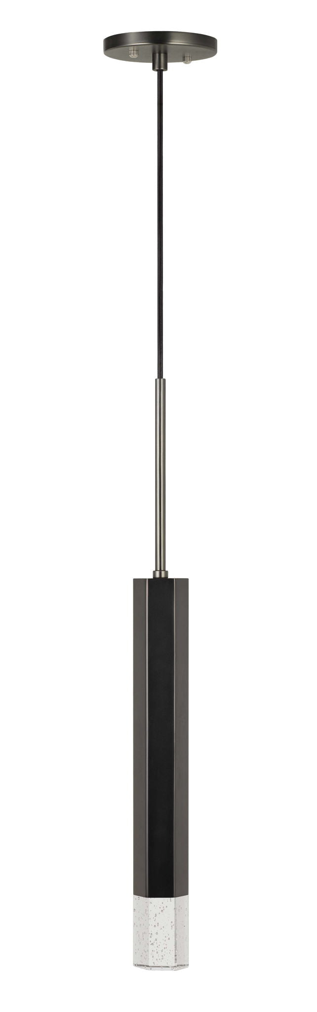 24" Height Aluminum Cast Pendant - Gun Metal & Black